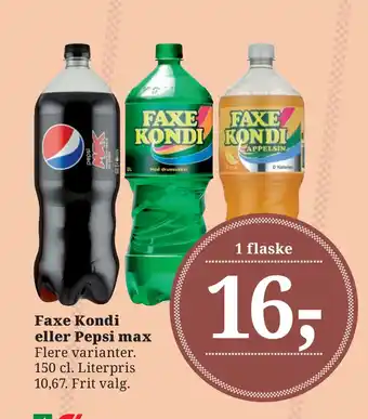 Dagli'Brugsen Faxe kondi eller pepsi max tilbud