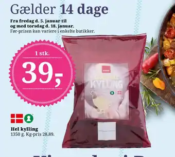 Dagli'Brugsen Hel kylling tilbud