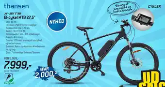 Thansen El-cykel mtb 27,5 tilbud