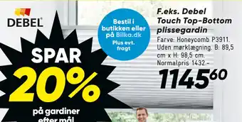 Bilka Debel touch top-bottom plissegardin tilbud