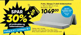Bilka Sleepy 3-delt foldemadras tilbud