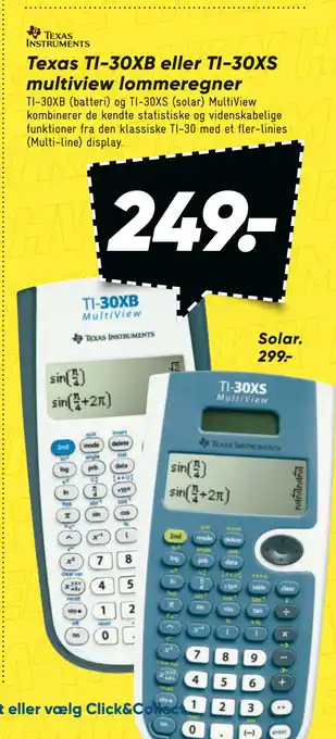 Bilka Texas ti-30xb eller ti-30xs multiview lommeregner tilbud