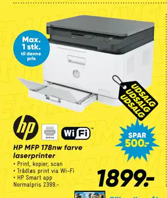 Bilka Hp mfp 178nw farve laserprinter tilbud