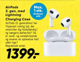 Bilka Airpods 3. gen. med lightning charging case tilbud