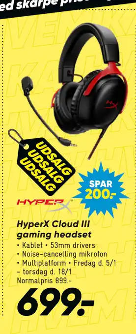 Bilka Hyperx cloud iii gaming headset tilbud