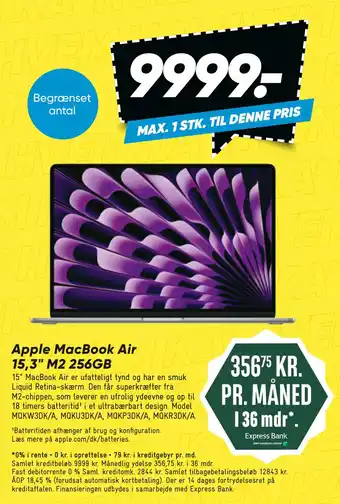 Bilka Apple macbook air 15,3 m2 256gb tilbud