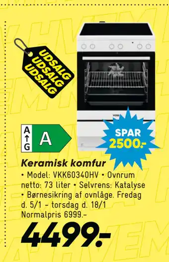 Bilka Keramisk komfur tilbud