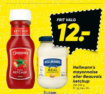 Bilka Hellmann's mayonnaise eller beauvais ketchup tilbud
