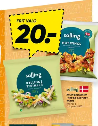 Bilka Kyllingestrimler, -kebab eller hot wings tilbud