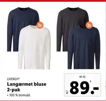 Langærmet bluse 2-pak