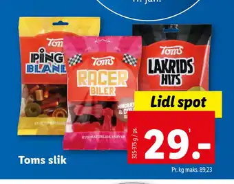 Lidl Toms slik tilbud