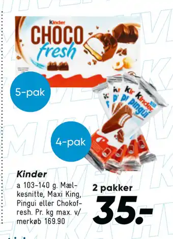 Bilka Kinder tilbud