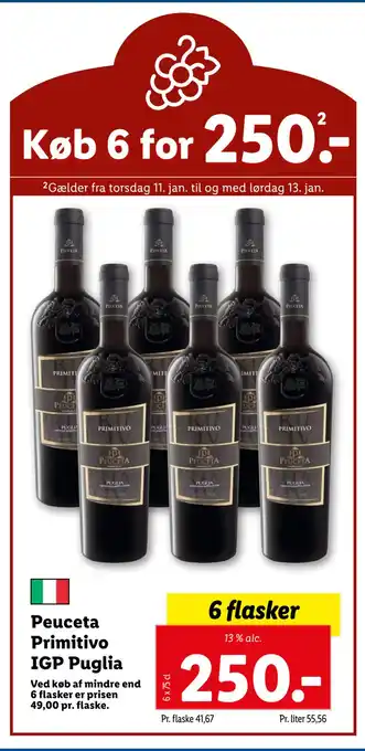 Lidl Peuceta primitivo igp puglia tilbud