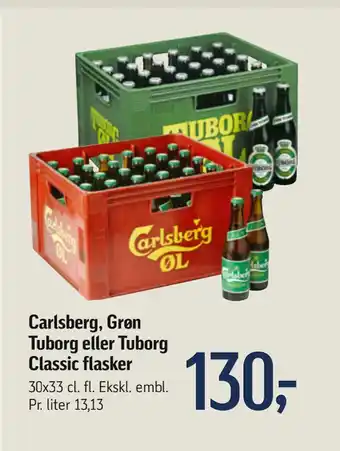 Føtex Carlsberg, grøn tuborg eller tuborg classic flasker tilbud