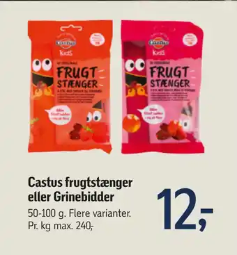 Føtex Castus frugtstænger eller grinebidder tilbud