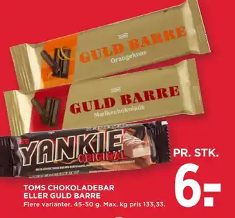 MENY Toms chokoladebar eller guld barre tilbud