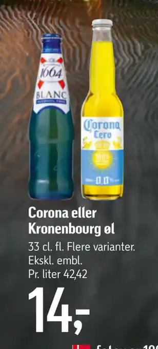 Føtex Corona eller kronenbourg øl tilbud
