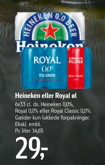 Føtex Heineken eller royal øl tilbud