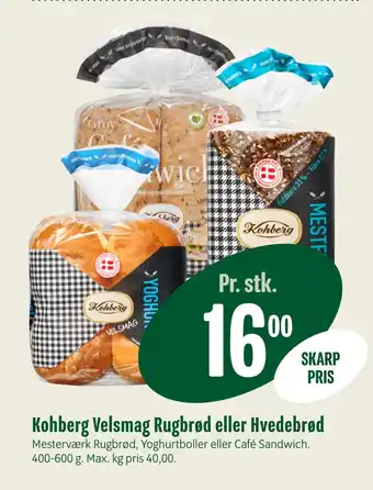 Min Købmand Kohberg velsmag rugbrød eller hvedebrød tilbud