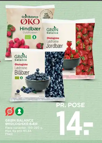 MENY Grøn balance økologiske bær tilbud