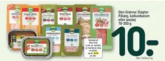 REMA 1000 Den grønne slagter pålæg, kalkunbacon eller postej 70-250 g tilbud