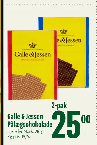 Min Købmand Galle & jessen pålægschokolade tilbud
