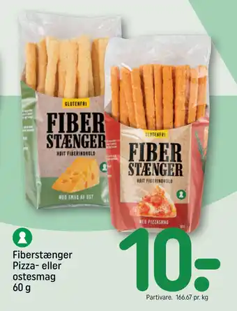 REMA 1000 Fiberstænger pizza- eller ostesmag 60 g tilbud