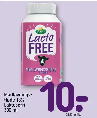 REMA 1000 Madlavningsfløde 13% laktosefri 300 ml tilbud