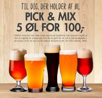 MENY Pick & mix 5 øl for 100 tilbud