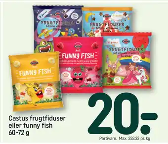 REMA 1000 Castus frugtfiduser eller funny fish 60-72 g tilbud