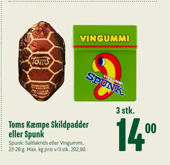 Min Købmand Toms kæmpe skildpadder eller spunk tilbud