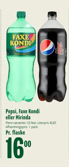 Min Købmand Pepsi, faxe kondi eller mirinda tilbud