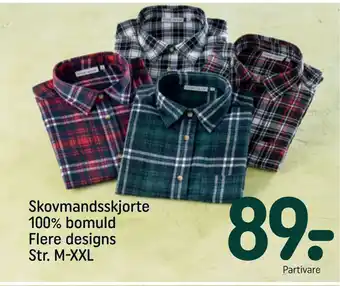 REMA 1000 Skovmandsskjorte 100% bomuld flere designs str. m-xxl tilbud