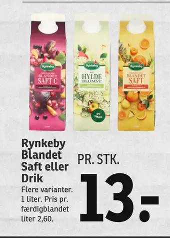 SPAR Rynkeby blandet saft eller drik tilbud