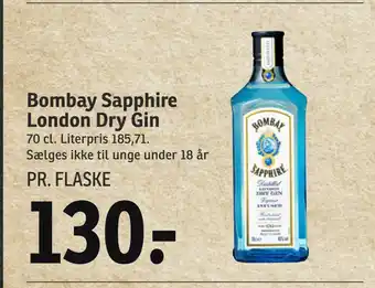 SPAR Bombay sapphire london dry gin tilbud