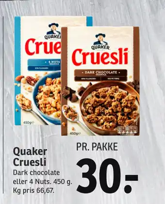 SPAR Quaker cruesli tilbud