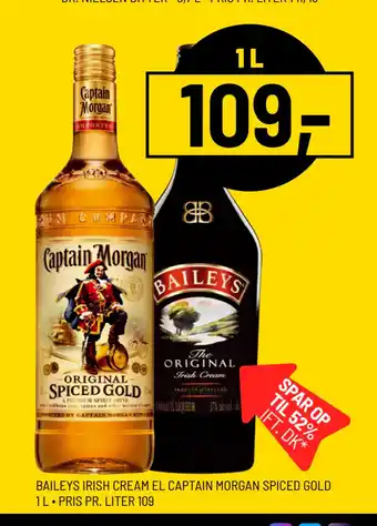 Priss Baileys irish cream el captain morgan spiced gold tilbud