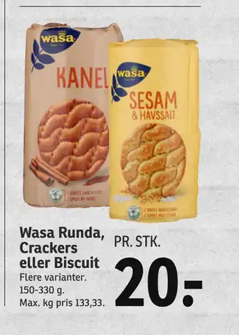SPAR Wasa runda, crackers eller biscuit tilbud