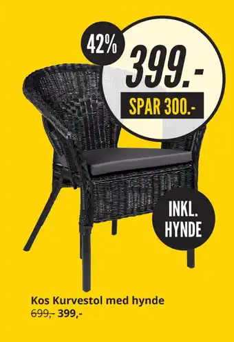 My Home Kos kurvestol med hynde tilbud