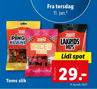 Lidl Toms slik tilbud