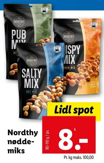 Lidl Nordthy nødde-miks tilbud
