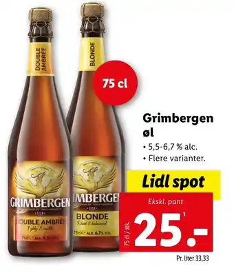 Lidl Grimbergen øl tilbud