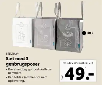 Lidl Sæt med 3 genbrugsposer tilbud
