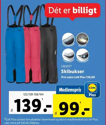 Lidl CRIVIT Skibukser tilbud