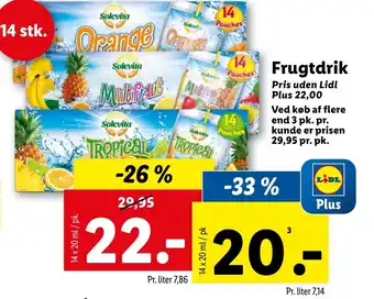 Lidl Frugtdrik tilbud