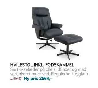 Daells Bolighus Hvilestol inkl. fodskammel tilbud