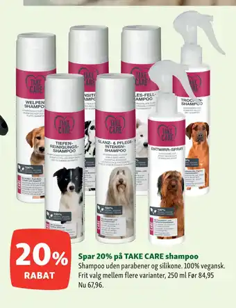 Maxi Zoo Spar 20% på take care shampoo tilbud