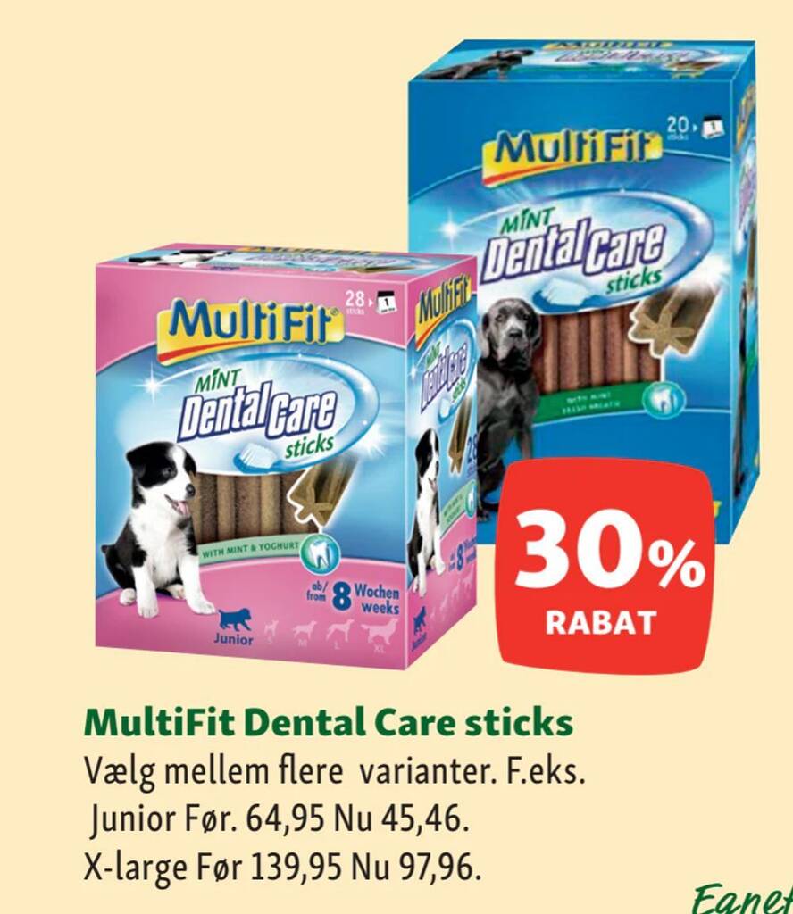 Multifit dental care sticks tilbud hos Maxi Zoo