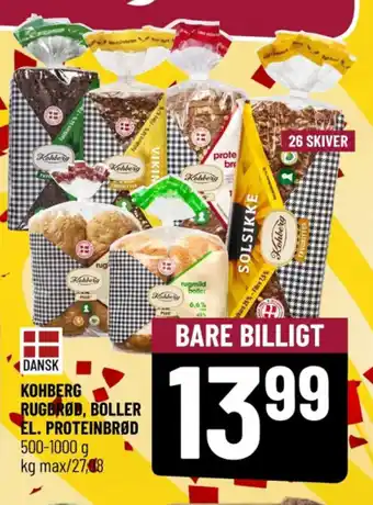 Løvbjerg KOHBERG RUGBRØD, BOLLER EL. PROTEINBRØD 500-1000 g tilbud