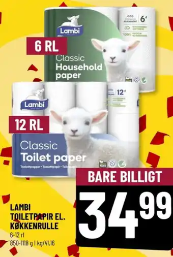 Løvbjerg LAMBI TOILETPAPIR EL. KØKKENRULLE tilbud